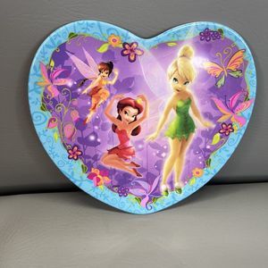Disney Fairies Heart Shaped Tinkerbell Plastic Child Plate Zak